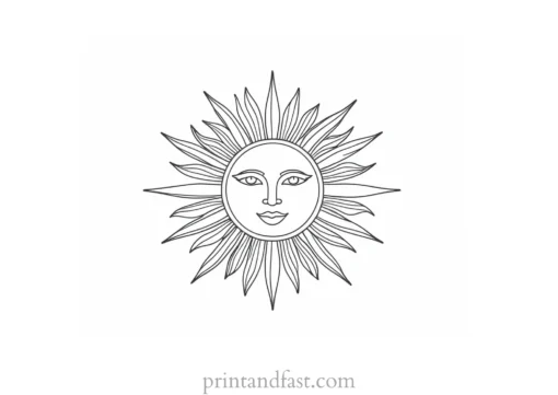 simple sun coloring page