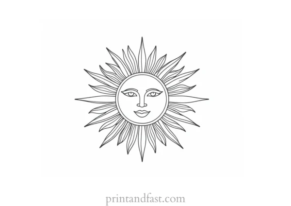 simple sun coloring page