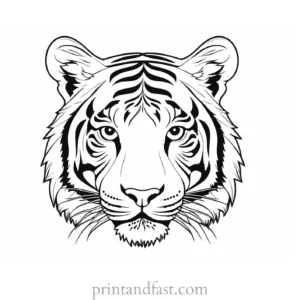 simple tiger coloring page