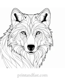 simple wolf coloring sheet