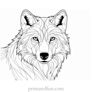 simple wolf coloring sheet