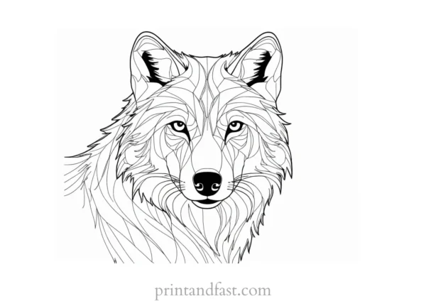 simple wolf coloring sheet