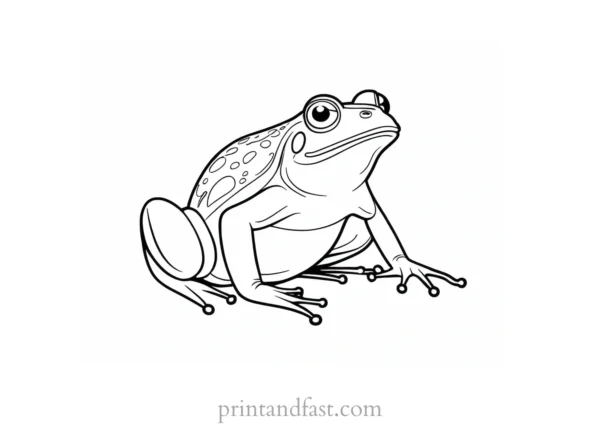 sitting frog coloring page