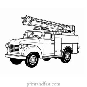 small fire truck coloring page