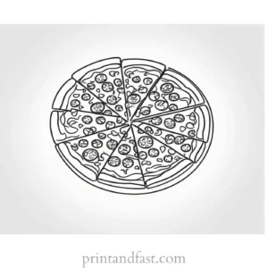 small pizza coloring page