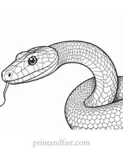 snake coloring page black and white