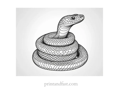 snake coloring page detailed