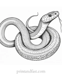 snake coloring page realistic