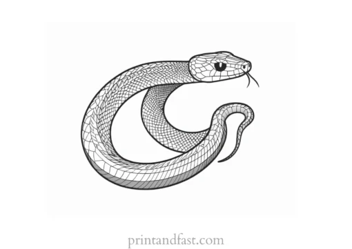 snake coloring page simple