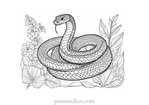 snake coloring page with border