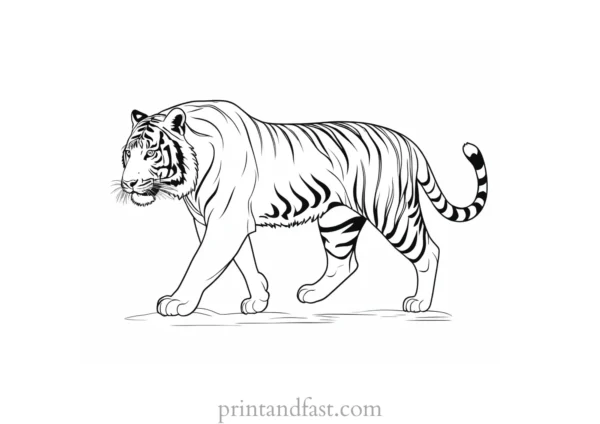 snow tiger coloring page