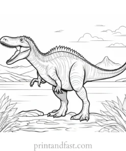 spinosaurus coloring page landscape