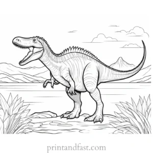 spinosaurus coloring page landscape