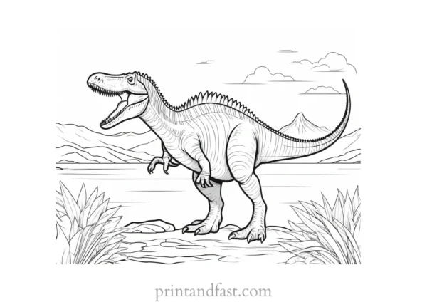 spinosaurus coloring page landscape