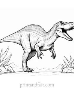 spinosaurus coloring page realistic looking