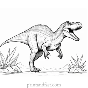 spinosaurus coloring page realistic looking