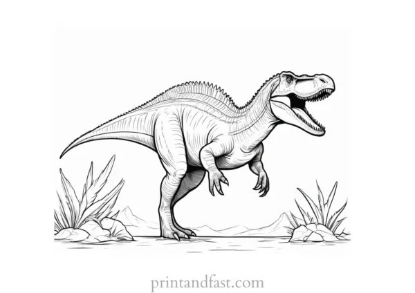 spinosaurus coloring page realistic looking