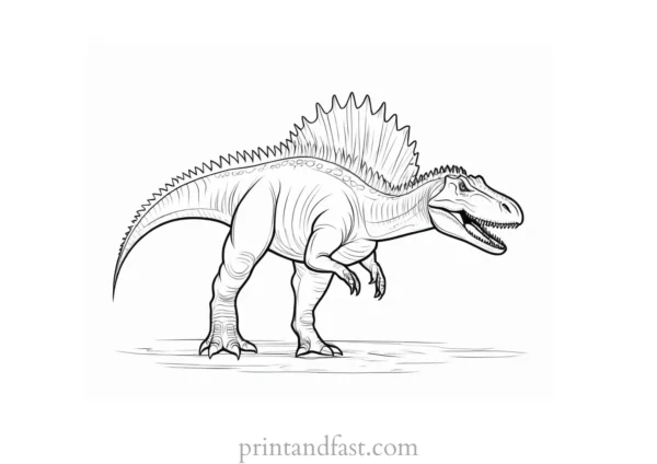 spinosaurus coloring page simple