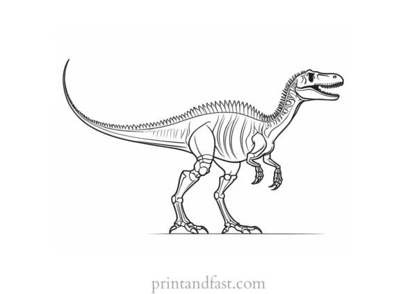 spinosaurus coloring page skeleton