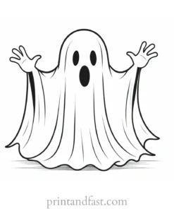 spooky ghost coloring page