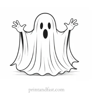 spooky ghost coloring page