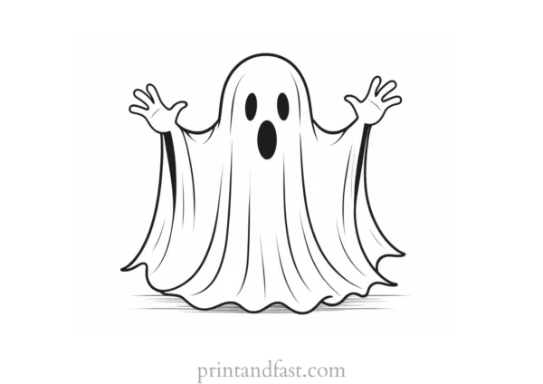 spooky ghost coloring page