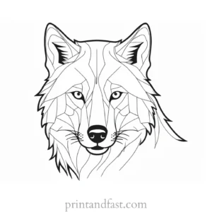 spooky wolf coloring page