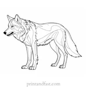 spooky wolf coloring sheet