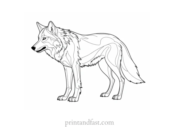 spooky wolf coloring sheet