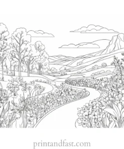 spring coloring page advanced