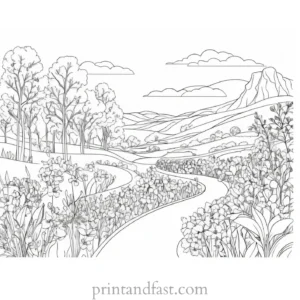 spring coloring page advanced