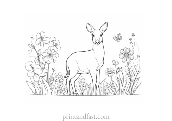 spring coloring page animals