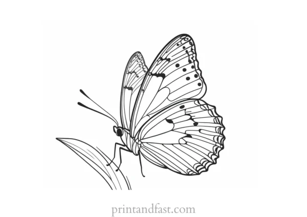 spring coloring page butterfly