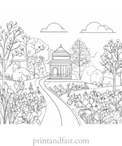 spring coloring page easy