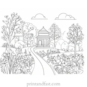 spring coloring page easy