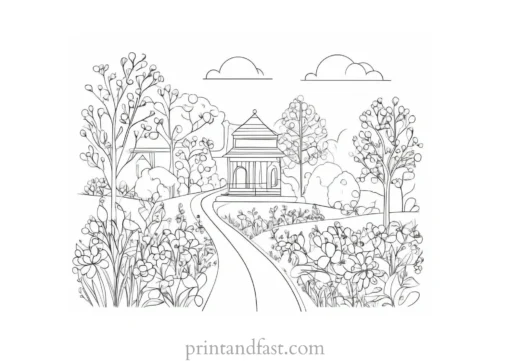 spring coloring page easy