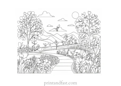 spring coloring page educational