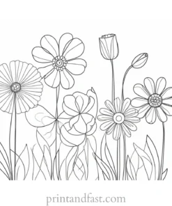 spring coloring page flowers