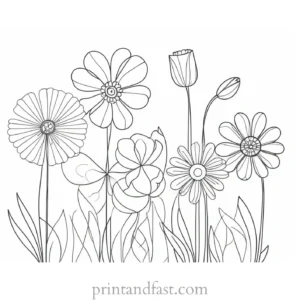 spring coloring page flowers