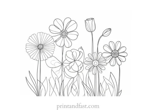 spring coloring page flowers