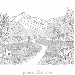 spring coloring page for adults