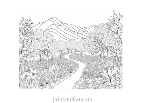 spring coloring page for adults