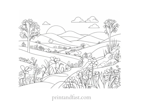 spring coloring page for toddlers