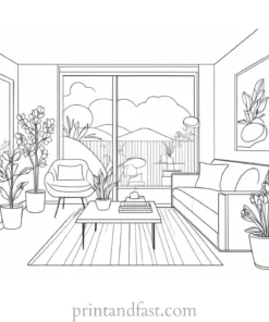 spring coloring page indoor