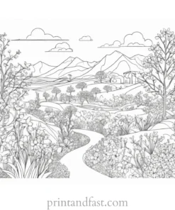 spring coloring page intricate