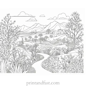 spring coloring page intricate