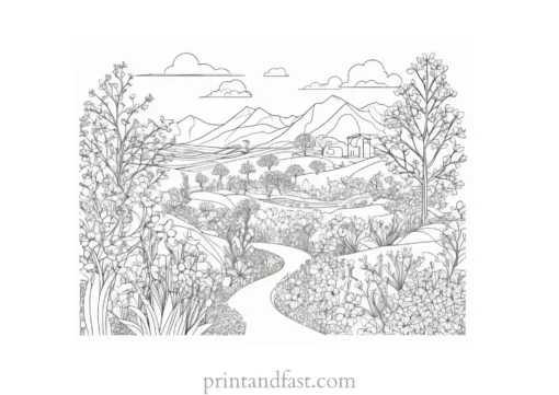 spring coloring page intricate