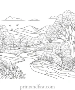 spring coloring page nature