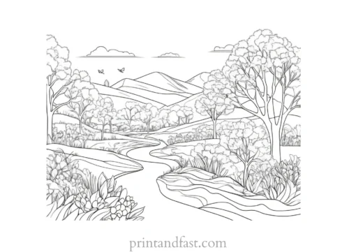 spring coloring page nature