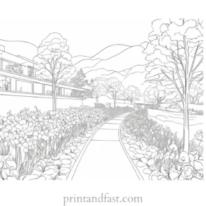 spring coloring page outdoor